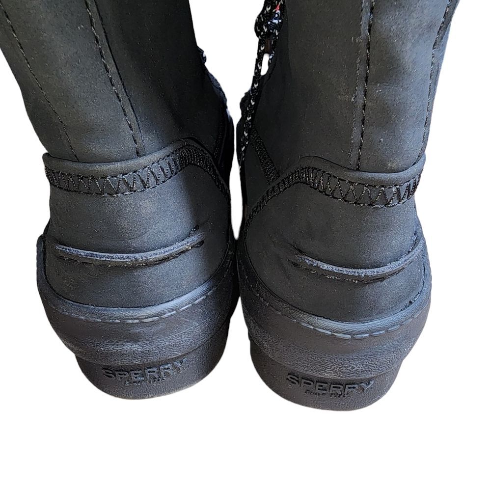 Sperry Top Sider NWOT Juneau Black Faux Suede Lace Up Hiking Boots‎ Size 8 - Picture 5 of 11